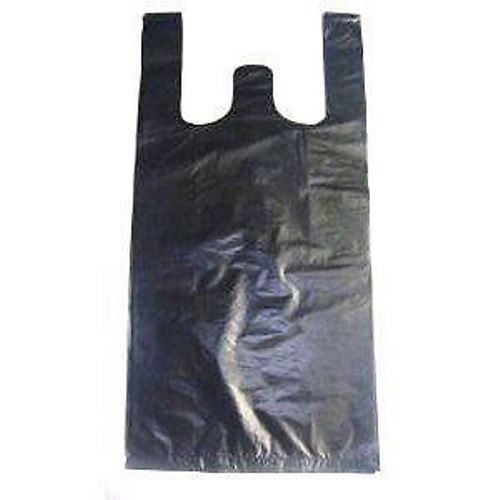 600 ct 1/6 Large Plastic T-Shirt Bag 12x6x21 Black Retail Shop Store WHOLESALE
