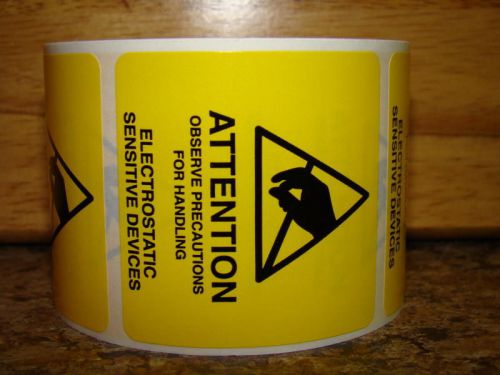 500 static warning labels 2x2 attention electrostatic sensitive devices roll for sale