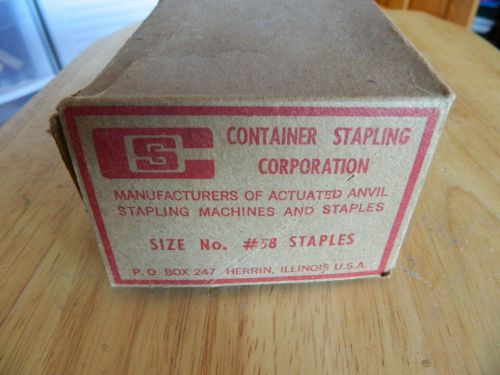 5 BOXES No. #58 STAPLES, 2,000 PER BOX 10,000 TOTAL, Container Stapling Corp.