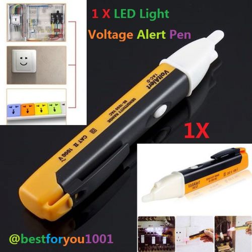 1X LED Light AC Electric Voltage Tester Volt Alert Pen Detector Sensor 90~1000V