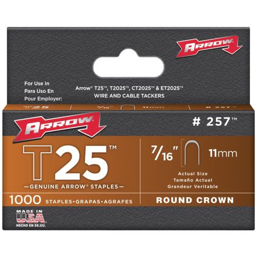 BRAND NEW - Arrow Fastener 257 T25 Round Crown Staples, 7/16&#034;; 1,00