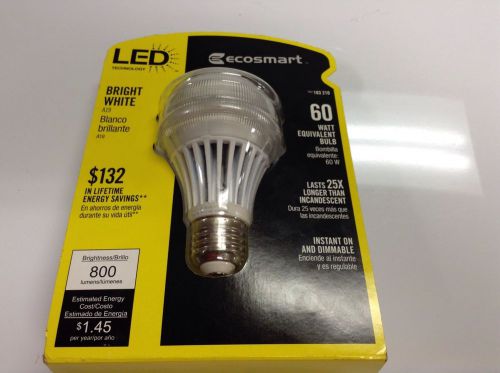 Ecosmart LED A19 60w Bright White Light Bulb 800 Lumens