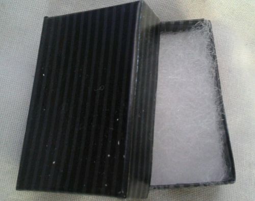 Lot of 5 Gift Boxes w/ cotton Black Pin Stripe Jewelry Small Item 1 3/4 x 1 1/8