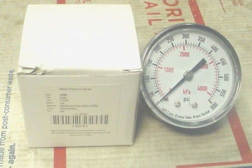 NEW 0-600 PSI PRESSURE GAUGE 53mm AIR OR HYDRAULIC GAGE 1/4&#034; NPT THREADS IN BACK
