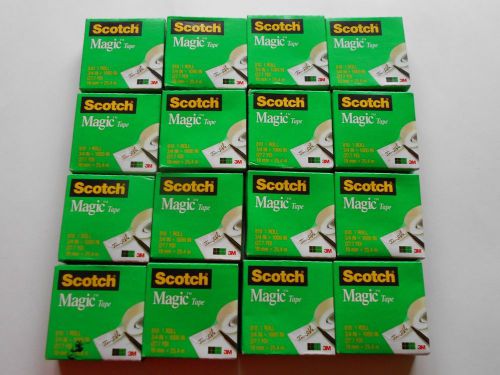3M Scotch Invisible Magic Tape--Lot of 16  810 Rolls, Each 3/4&#034; X 1,000&#034;  NEW