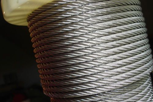 1/4&#034; 7x19 stainless steel cable wire rope (1,000&#039; spool) t316 ss marine grade for sale