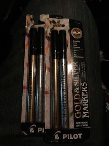 Pilot gold &amp; silver markers extra fine point permanent archival acid free for sale