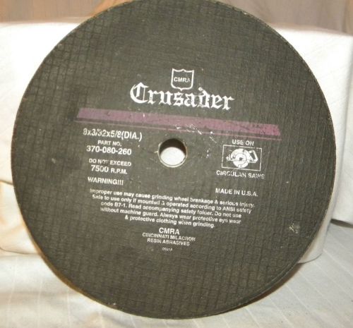 Grinding Wheel Cincinnati Milacron Resin Abrasives 9 x 3/32 x 5/8  Made in USA