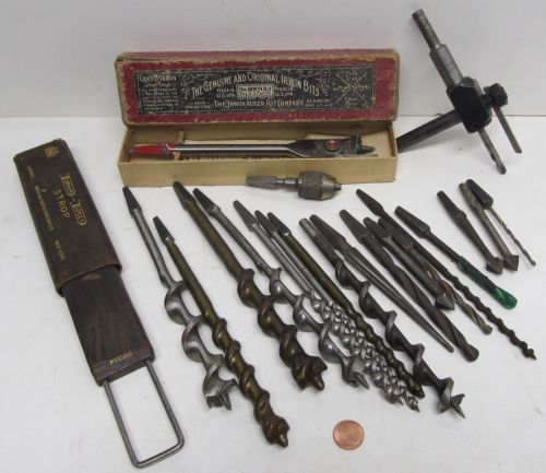 THE IRWIN BIT GREENLEE STANLEY RUSSELL JENNINGS WOOD WORKING TOOLS LOT