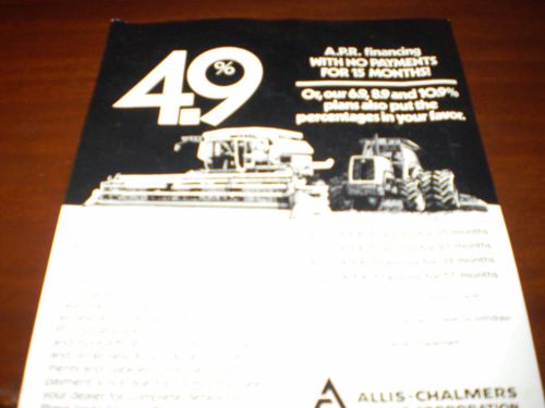 Allis-Chalmers Credit Financing Brochures, 3 items