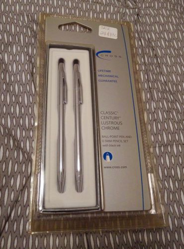 NEW Cross Classic Century Lustrous Chrome Ball-Point Pen and .5MM Pencil Set