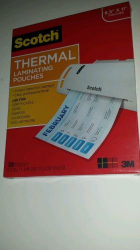 Scotch Thermal Laminating  8.5 &#034;x 11 &#034; -100, New