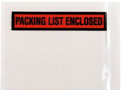 100 Red &#034;Packing List Enclosed&#034; Envelopes, 4.5&#034; x 5.5&#034;