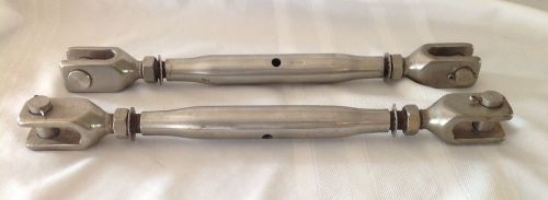 Pair of Stainless Steel Turnbuckles 5/8 from NORWAY 12 7/8 closed body CLASSIC!