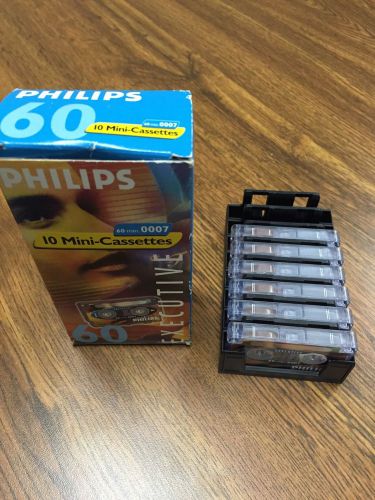 8 Philips Mini Cassettes Microcassettes x 60 Minutes Cassette Tapes NIB
