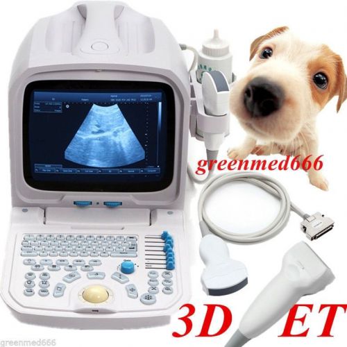 2015 3D PC platform VET Veterinary Ultrasound Scanner + Convex &amp; Linear 2 Probes
