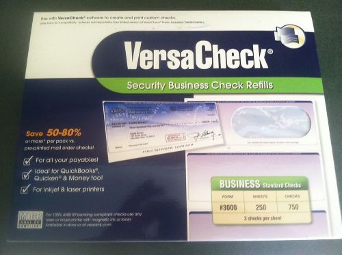 VersaCheck Security Business Check Refills: Form #3000 Business Standard - Blue