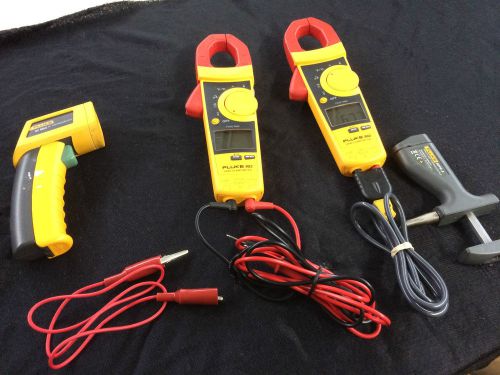Pair of fluke 902 rms hvac clamp meter with leads and bonus accessories! **nr** for sale