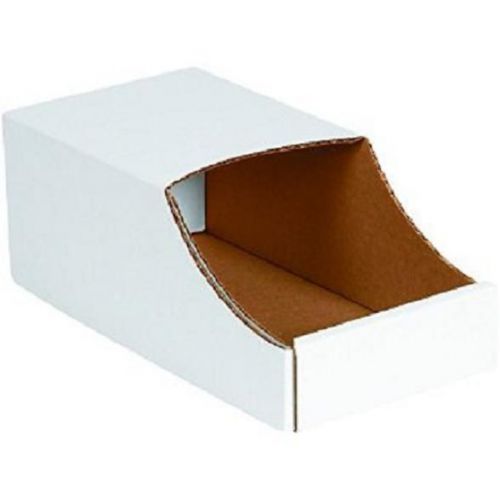 Corrugated Cardboard Stackable Bin Boxes 6&#034; x 12&#034; x 4 1/2&#034; (Bundle of 50)