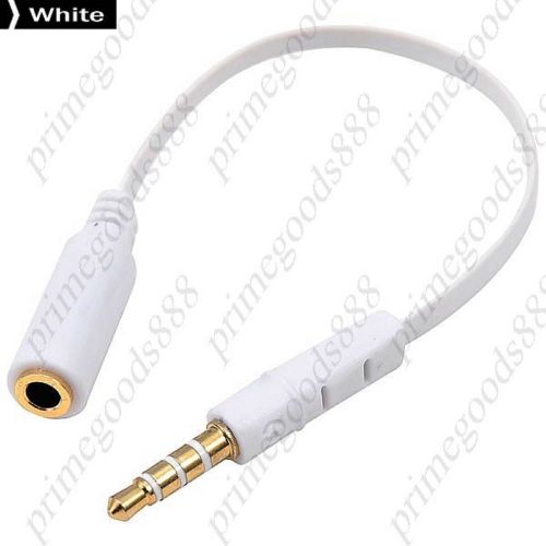 3.5mm to 3.5 mm stereo audio cable convertor free shipping cord in white for sale