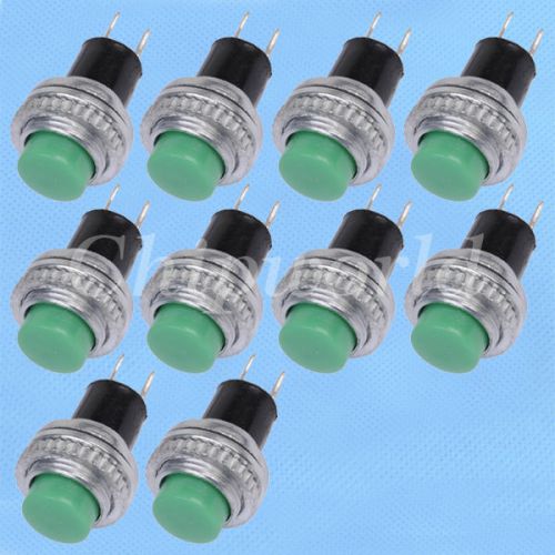 10PCS Green Push Button Momentary Switch 10mm DS-314