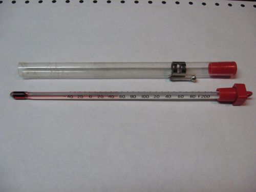 MARSH Red Liquid Indicator Glass Thermometer -40 - 200 F MADE IN USA