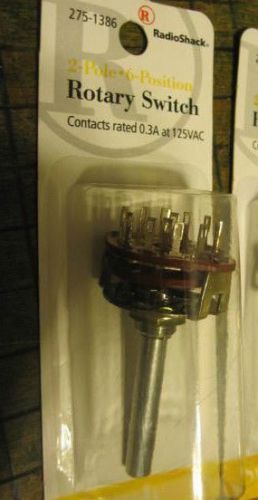 Radio shack rotary switch 2-pole 6-position 275-1386 2 pole 6 position nos for sale