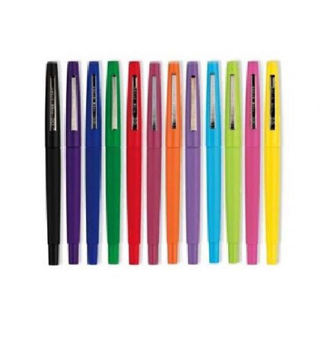 12 Paper Mate Flair Point Guard Felt-tip Pens, bold, assorted