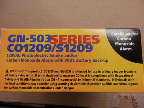 2 Gentex GN-503 120VAC Photoelectric Smoke &amp; Carbon Monoxide Alarm W/ Battery