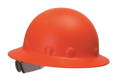 Fibre Metal P1 Hi-viz Orange Full Brim Fiberglass Hard Hat, Ratchet Suspension