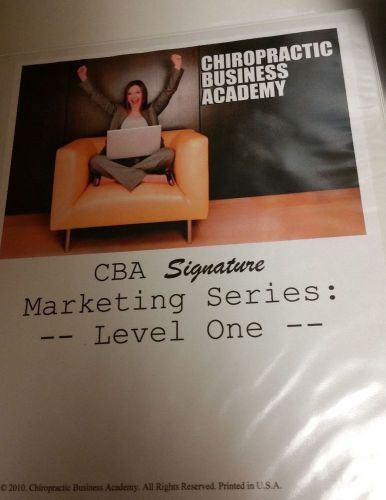 Chiropractic Business Academy Level One Marketing Manual