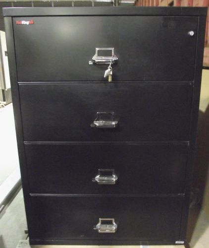 Fireking fireproof  lateral file cabinet  4-drawer 38&#034;  (black) / warranty for sale