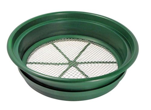 SE GP2-18 Patented Stackable 13-1/4&#034; Sifting Pan, Mesh Size 1/8&#034; Gold Silver