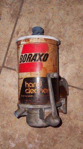 Vintage Gojo hand soap dispenser with Boraxo can
