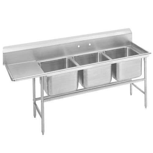 Advance Tabco 94-83-60-24L 95&#034; 3-Compartment Sink w/ 20&#034;L x 28&#034;W Bowl, 14&#034; Deep