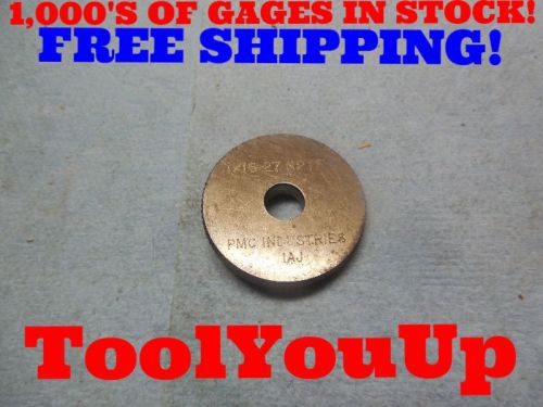 1/16 - 27 nptf 6 step chrest check smooth/plain pipe thread plug gages toolmaker for sale