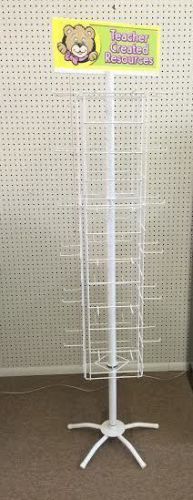 Wire Spinner Rack 48 Peg Rotating Floor Stand 68&#034; x 16&#034;