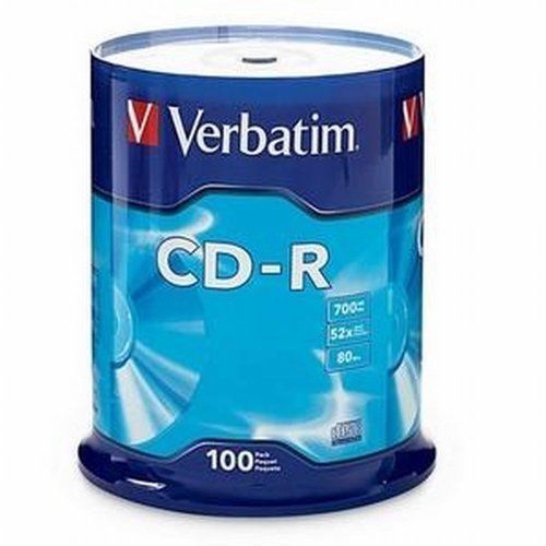 Verbatim 700MB 52X CD-R 100 Pack Cake Box Disc Recordable Media Spindle  94554