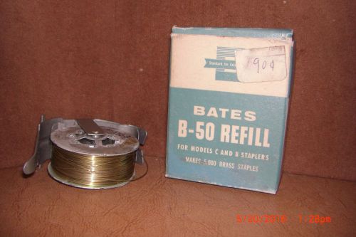 Vintage Bates Stapler B-50 Brass Wire Refill For Model B And C NOS