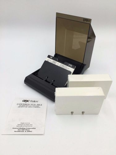 Bates Brown Covered Vue Rolodex CVF 250 with Lots of New Sealed Cards USA OF