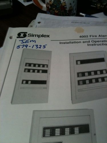 SIMPLEX 4002  fire alarm  Operation Installation Panel Control Manual