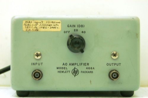 HP AC Amplifier 466A, 10 cps to 1 MC 20, 40 dB grain freq. response ±0.5 dB