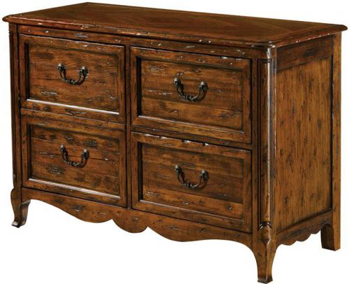 Hekman rue de bac cognac mahogany storage credenza with file cabinet &amp; work tray for sale