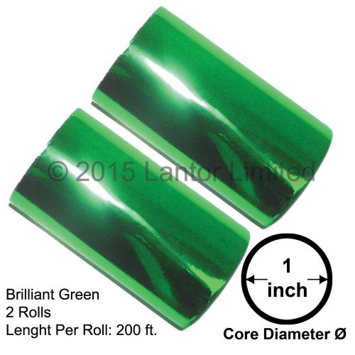 Hot stamp foil stamping tipper kingsley 2rolls 3&#034;x200ft green #bw88-870e-s2-1&#034;# for sale