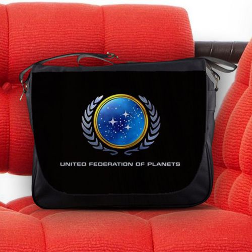 Star trek united federation of planets nylon messenger sling laptop notebook bag for sale