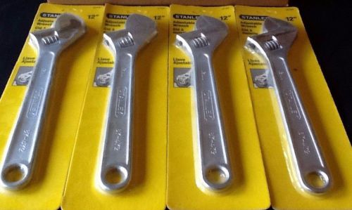 Lot of 4 Stanley 12 Inch Adjustable Wrenches 87-472 - New