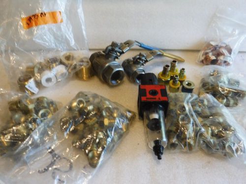10 LB Mixed Lot of Brass, Copper, STAINLESS Fittings, Valves, PARKER, APOLLO
