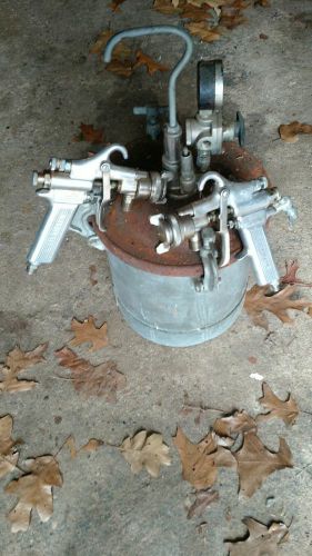 Binks Pressure Pot w/ Two Devilbiss Paint Spray Guns