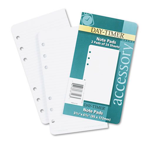 Lined Note Pads for Organizer, 3-3/4 x 6-3/4, 48 Sheets/Pack