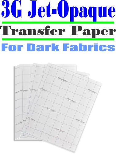 Heat transfer paper 3g jet-opaque iron on dark fabric inkjet paper 25 pk 8.5*11 for sale